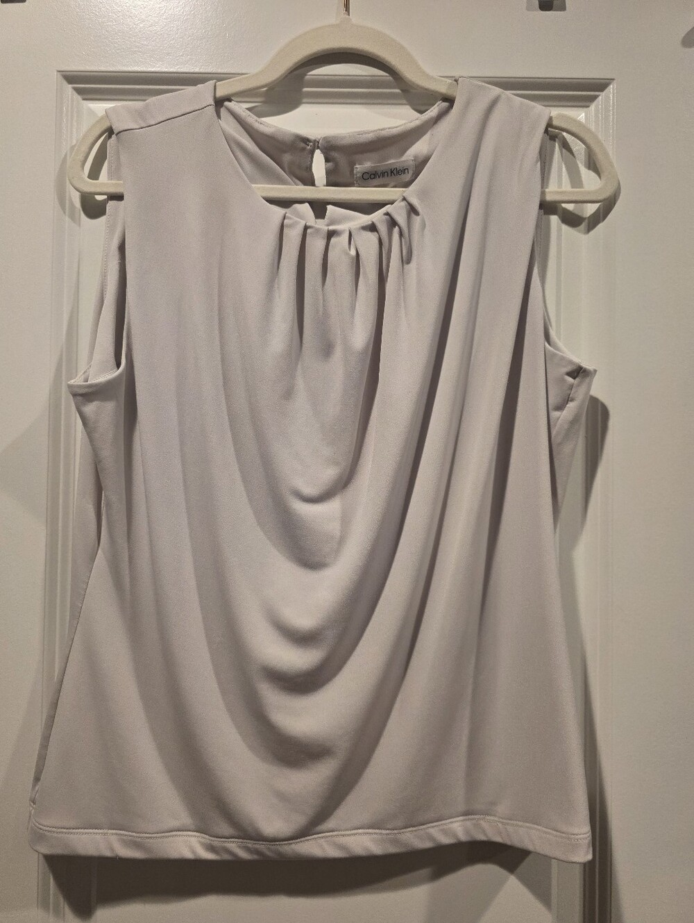 Calvin Klein Sleeveless Draped Camisole in White